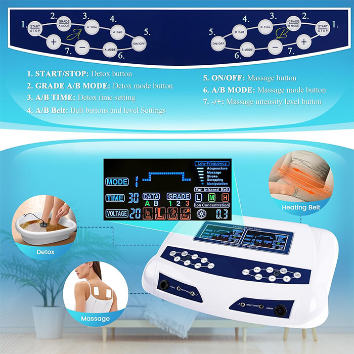 Ionic Detox Machine Professional feet double channel 6